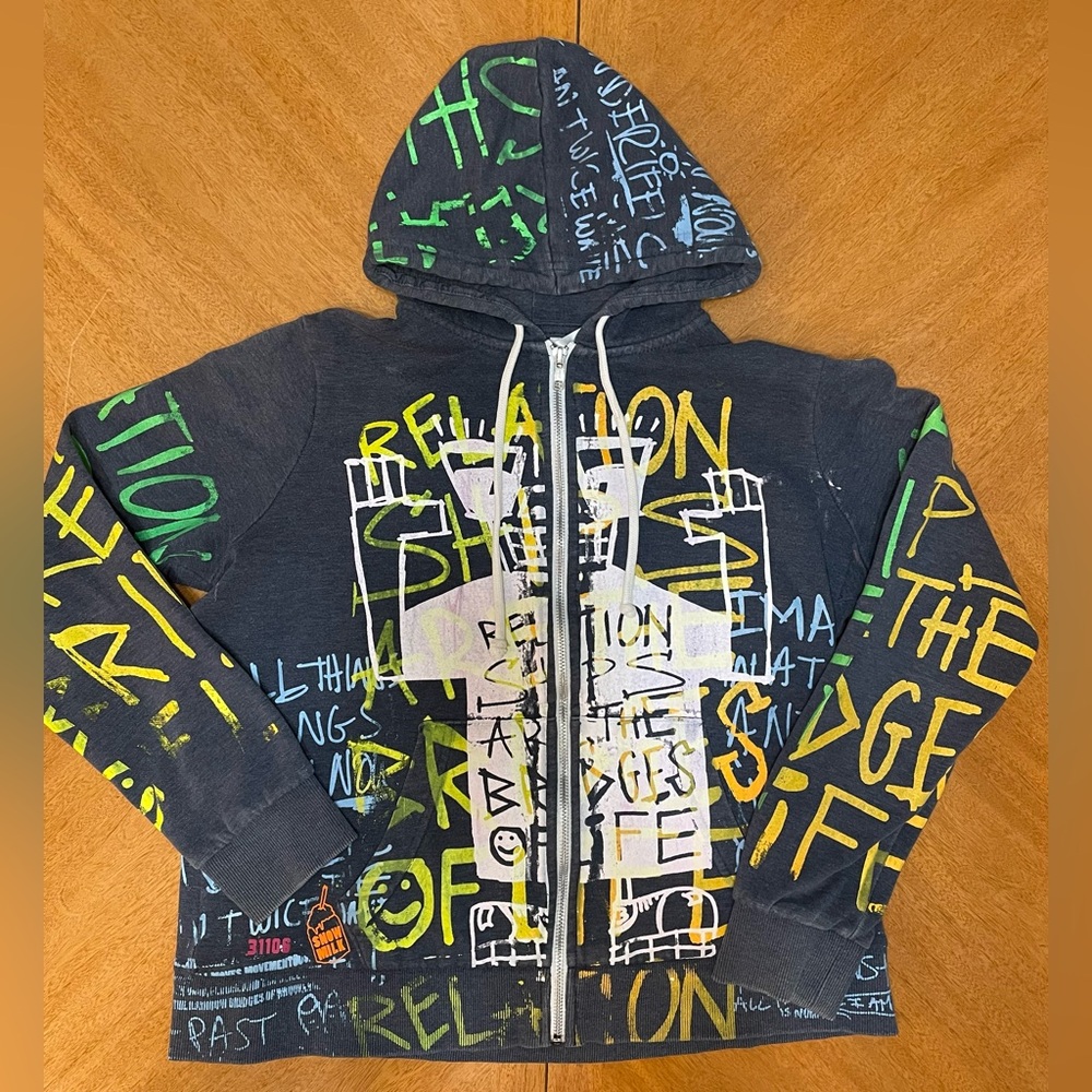 Divided by H&M Relationships Graffiti Full-Zip Hoodie *Great Cond* Size Kids L